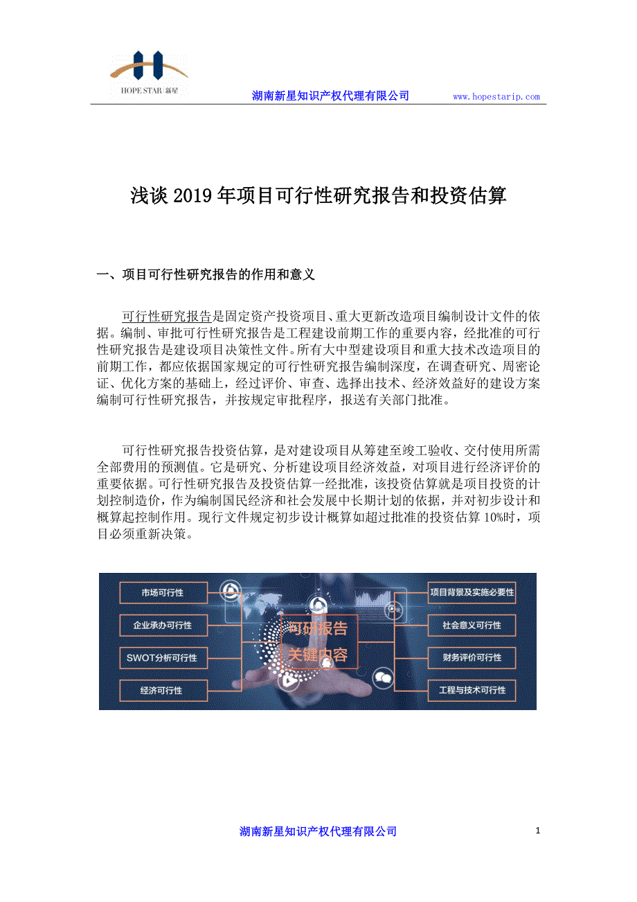 浅谈2019年项目可行性研究报告和投资估算_第1页