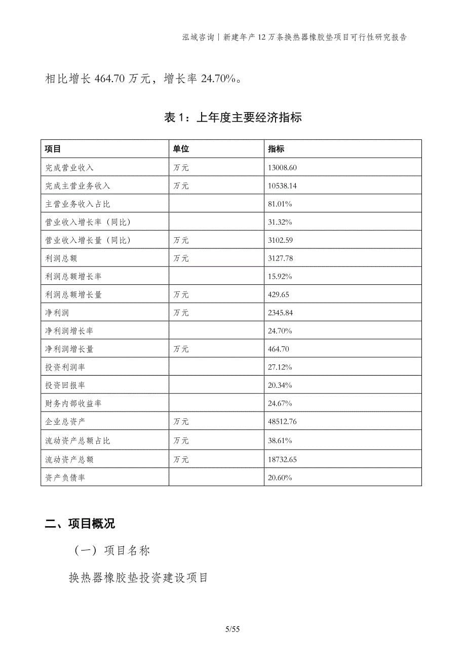 新建年产12万条换热器橡胶垫项目可行性研究报告_第5页