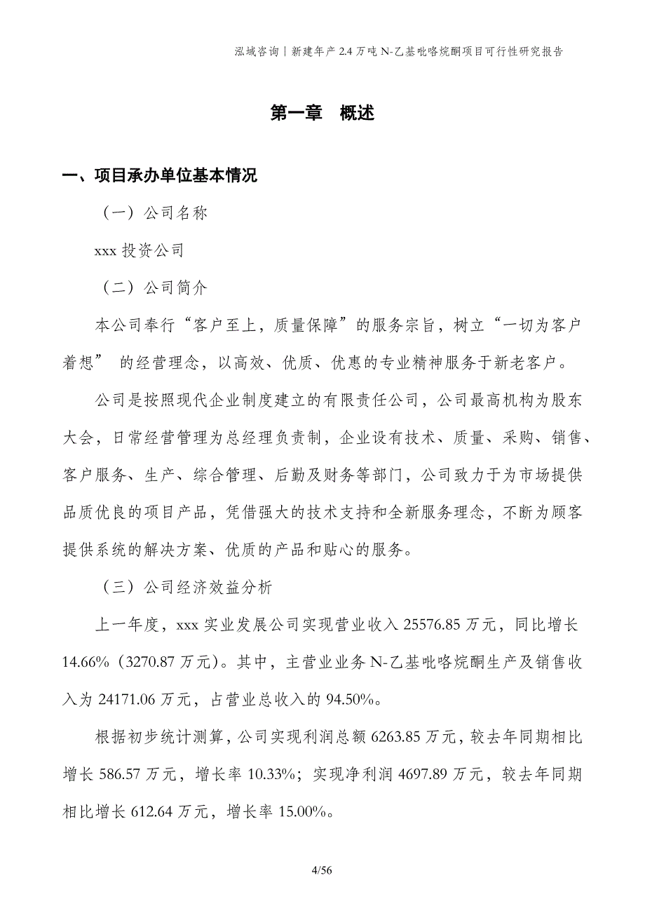 新建年产2.4万吨N-乙基吡咯烷酮项目可行性研究报告_第4页