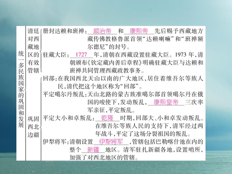 七年级历史下册 第3单元 明清时期统一多民族国家的巩固与发展 第18课 统一多民族国家的巩固和发展作业课件 新人教版_第4页