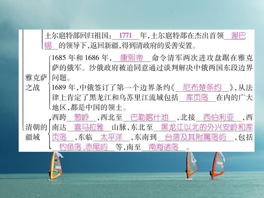 七年级历史下册 第3单元 明清时期统一多民族国家的巩固与发展 第18课 统一多民族国家的巩固和发展作业课件 新人教版_第5页