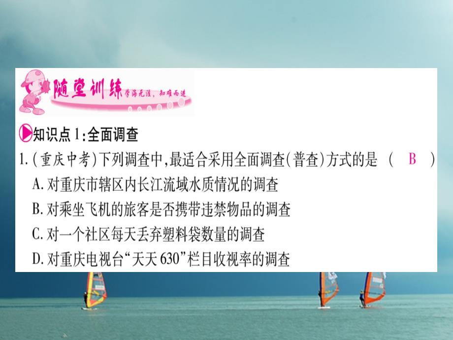 七年级数学下册 第10章 数据的收集整理与描述 10_1 统计调查习题课件 （新版）新人教版_第3页