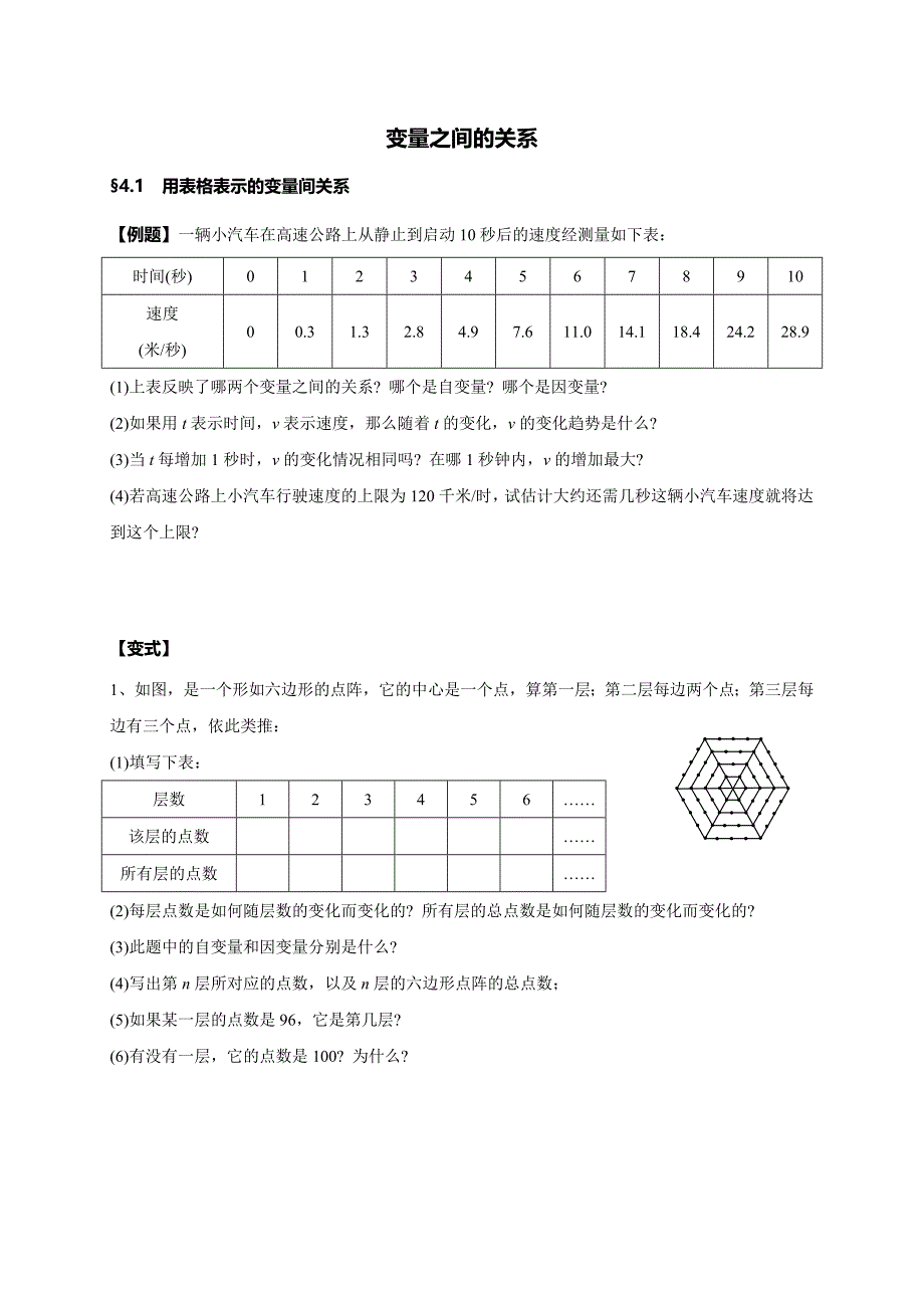 七年级下册初一数学《变量之间关系》教案_第1页