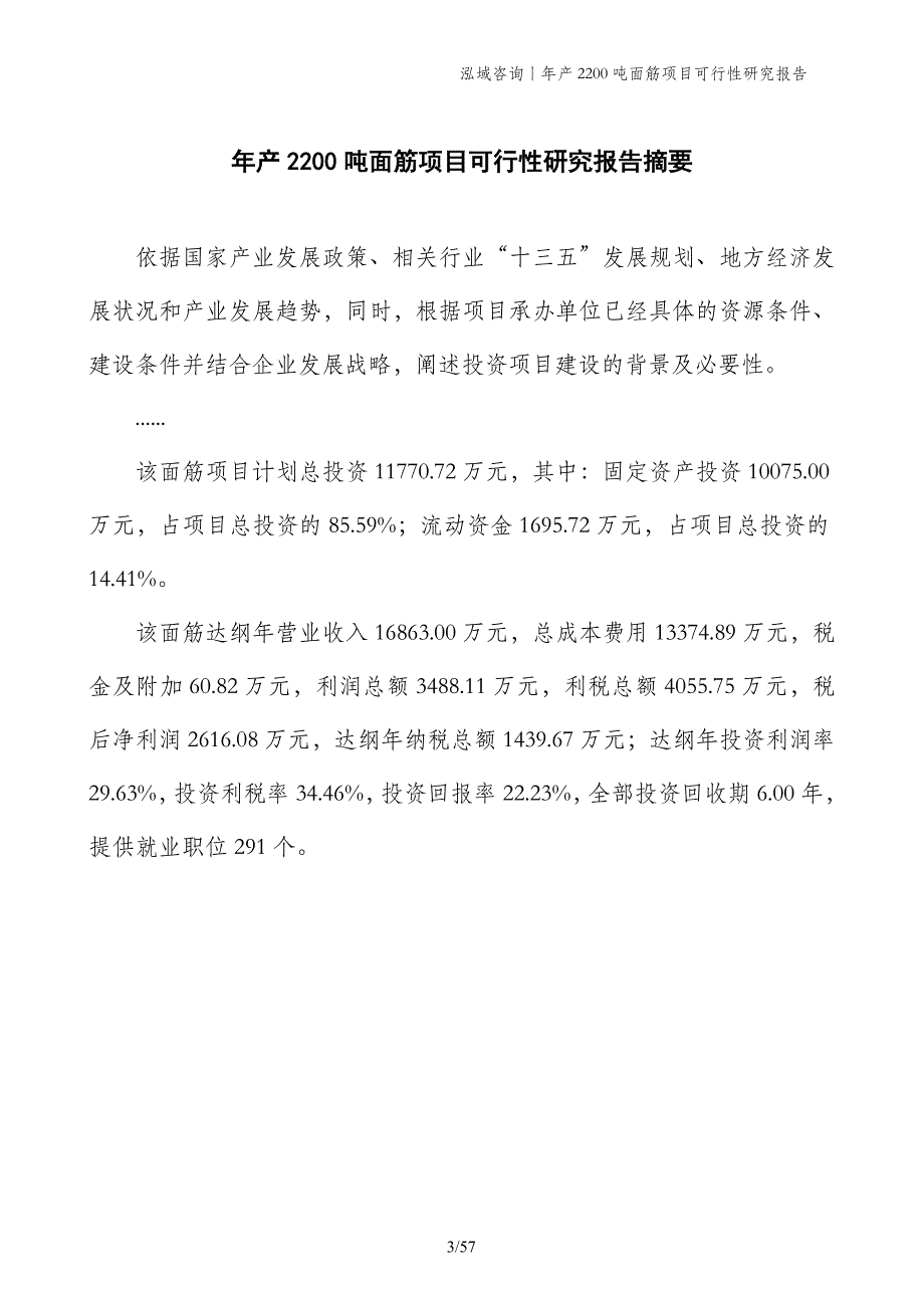 年产2200吨面筋项目可行性研究报告_第3页