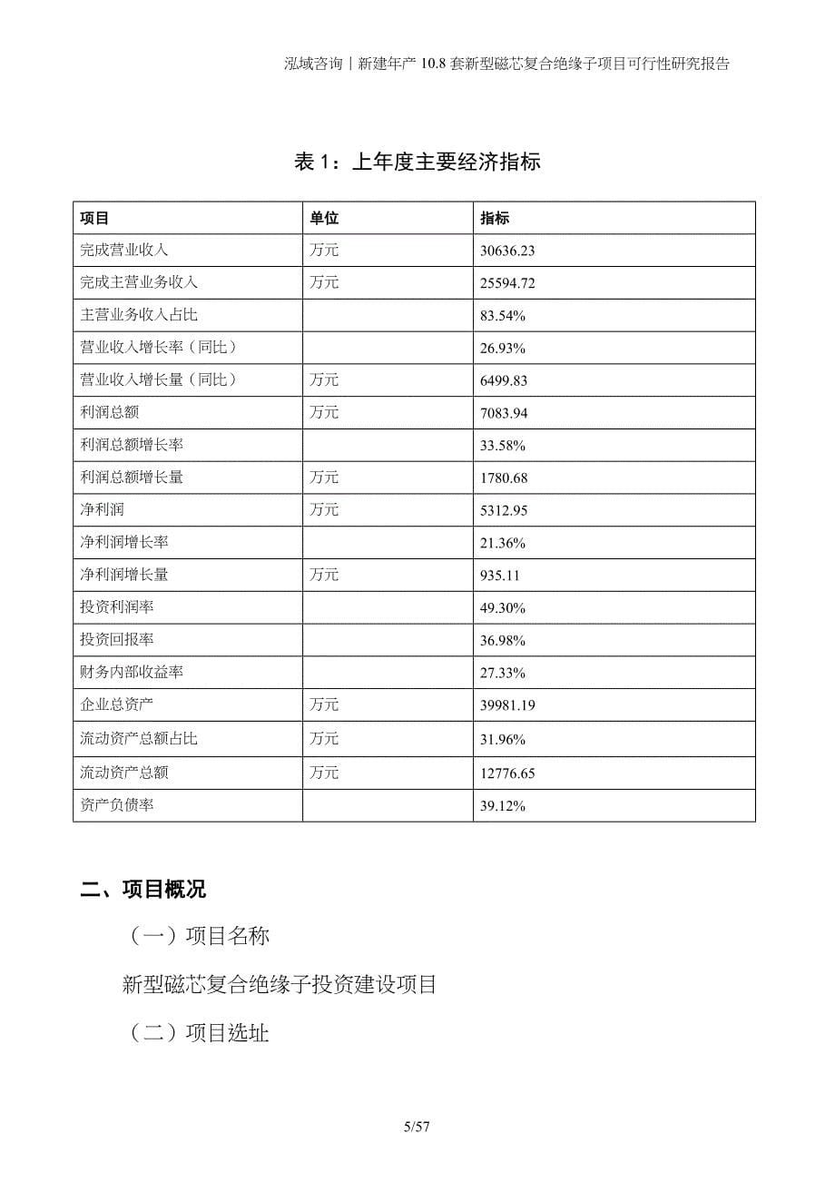 新建年产10.8套新型磁芯复合绝缘子项目可行性研究报告_第5页