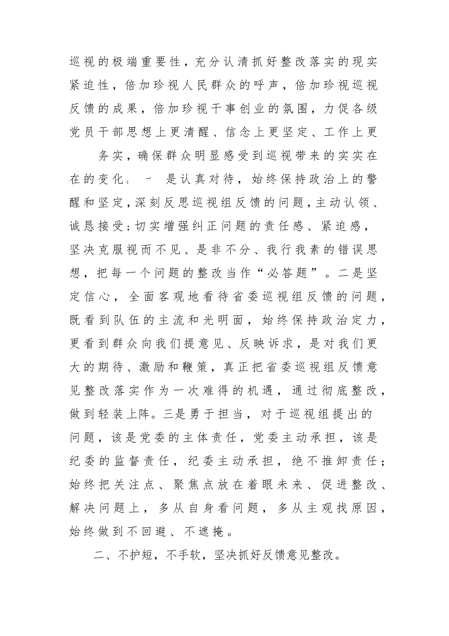 在巡视意见建议反馈会上的表态发言_第2页