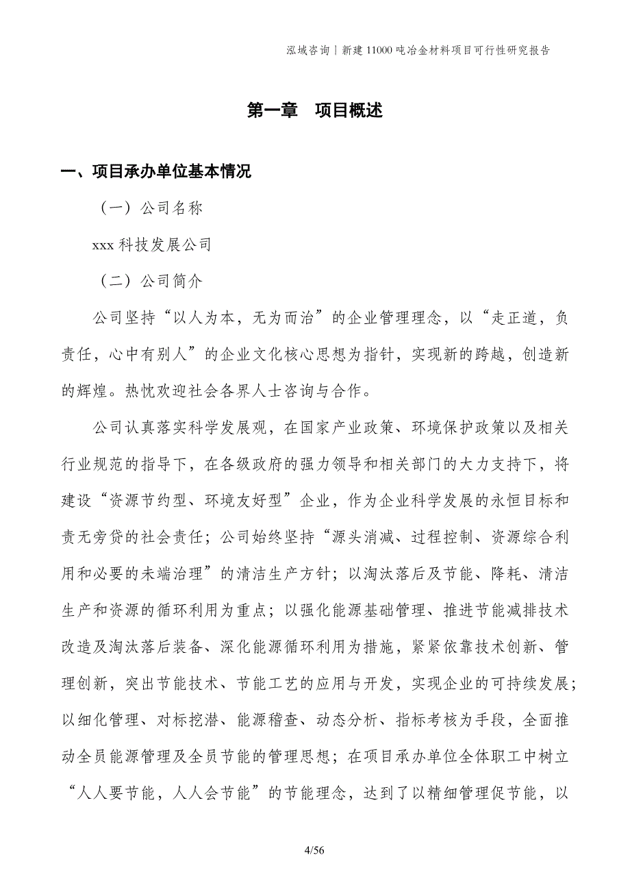 新建11000吨冶金材料项目可行性研究报告_第4页