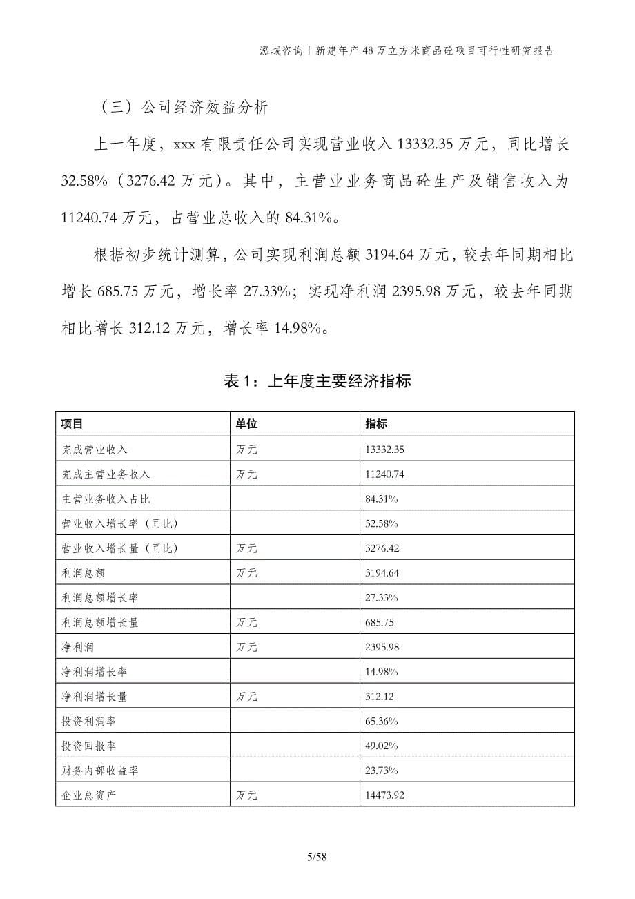 新建年产48万立方米商品砼项目可行性研究报告_第5页