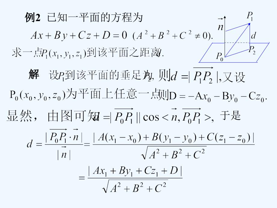 《高等数学》(北大第二版_)5-3空间中平面及直线的方程_第4页