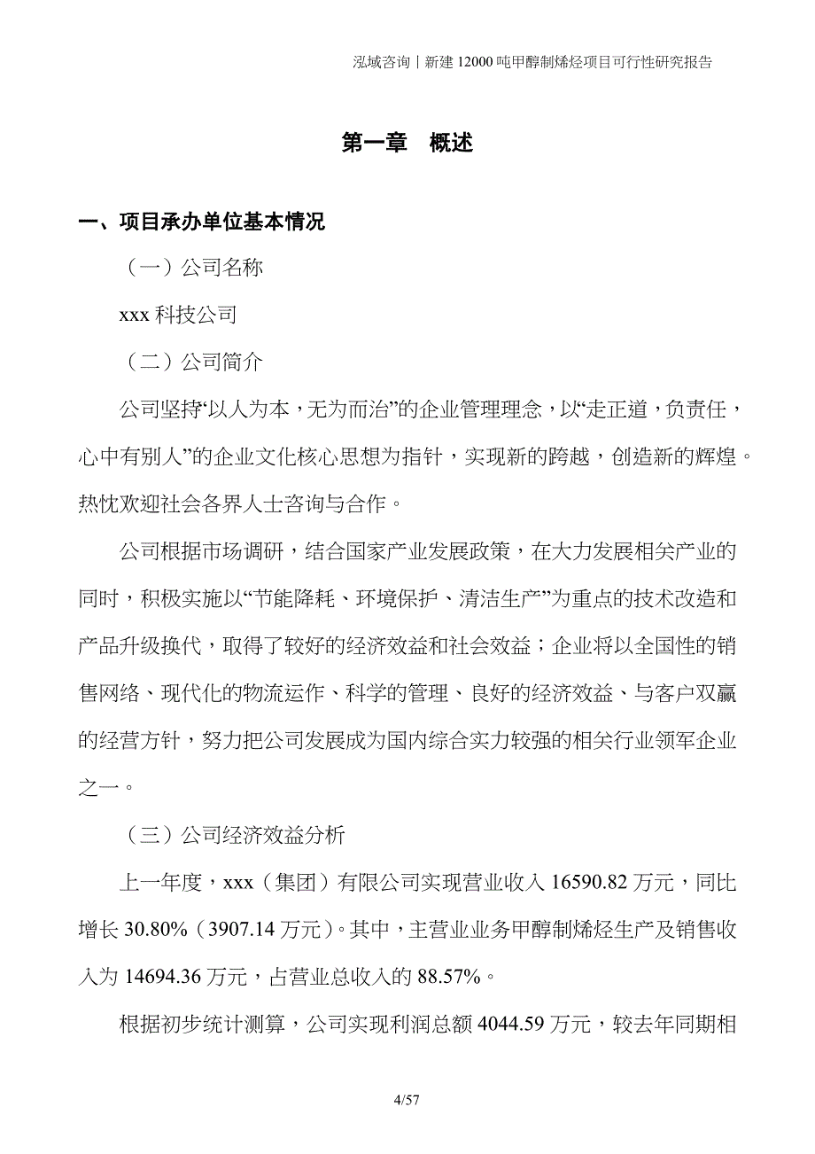 新建12000吨甲醇制烯烃项目可行性研究报告_第4页