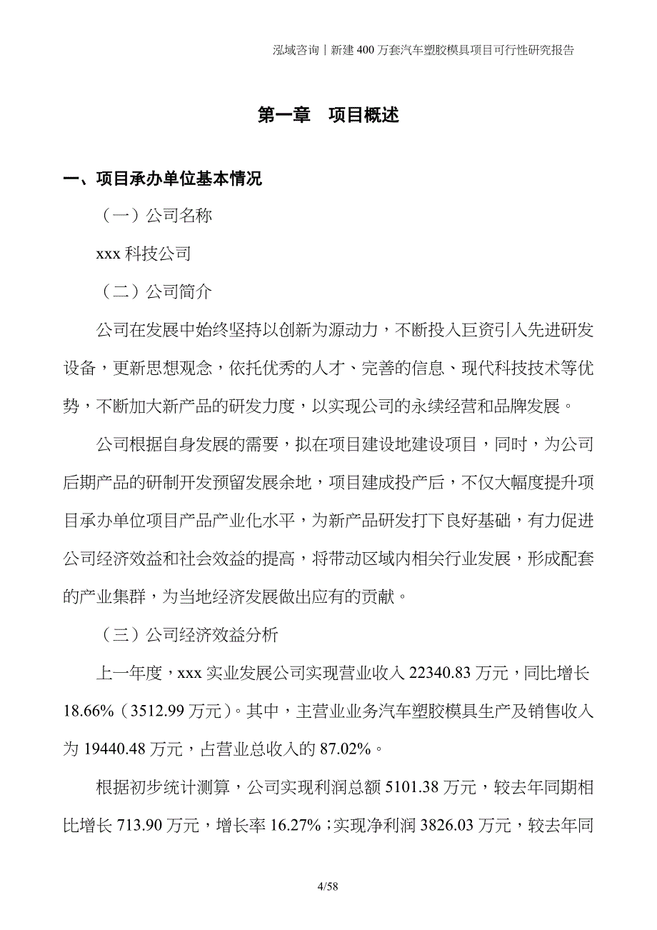 新建400万套汽车塑胶模具项目可行性研究报告_第4页