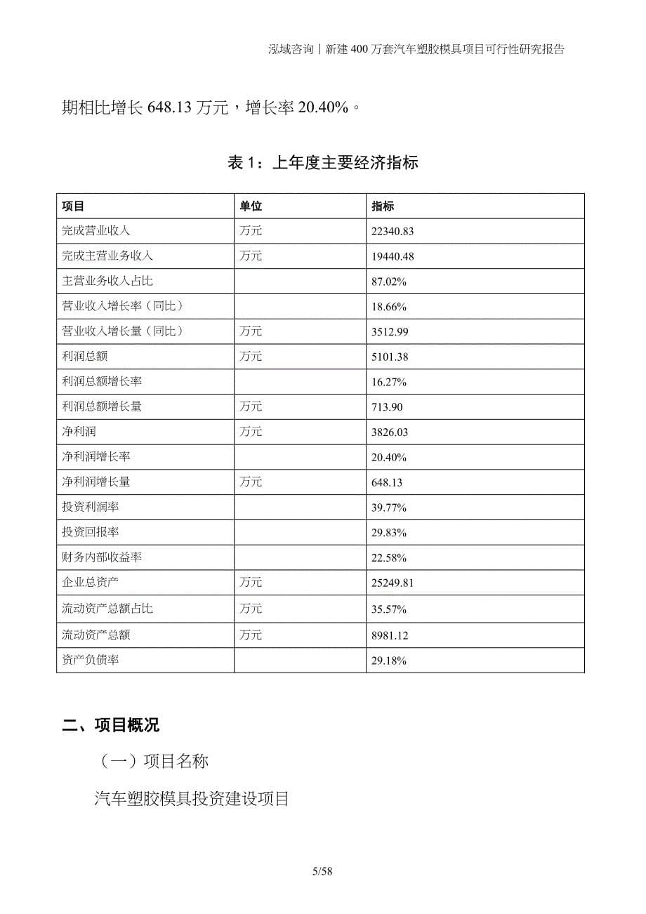 新建400万套汽车塑胶模具项目可行性研究报告_第5页