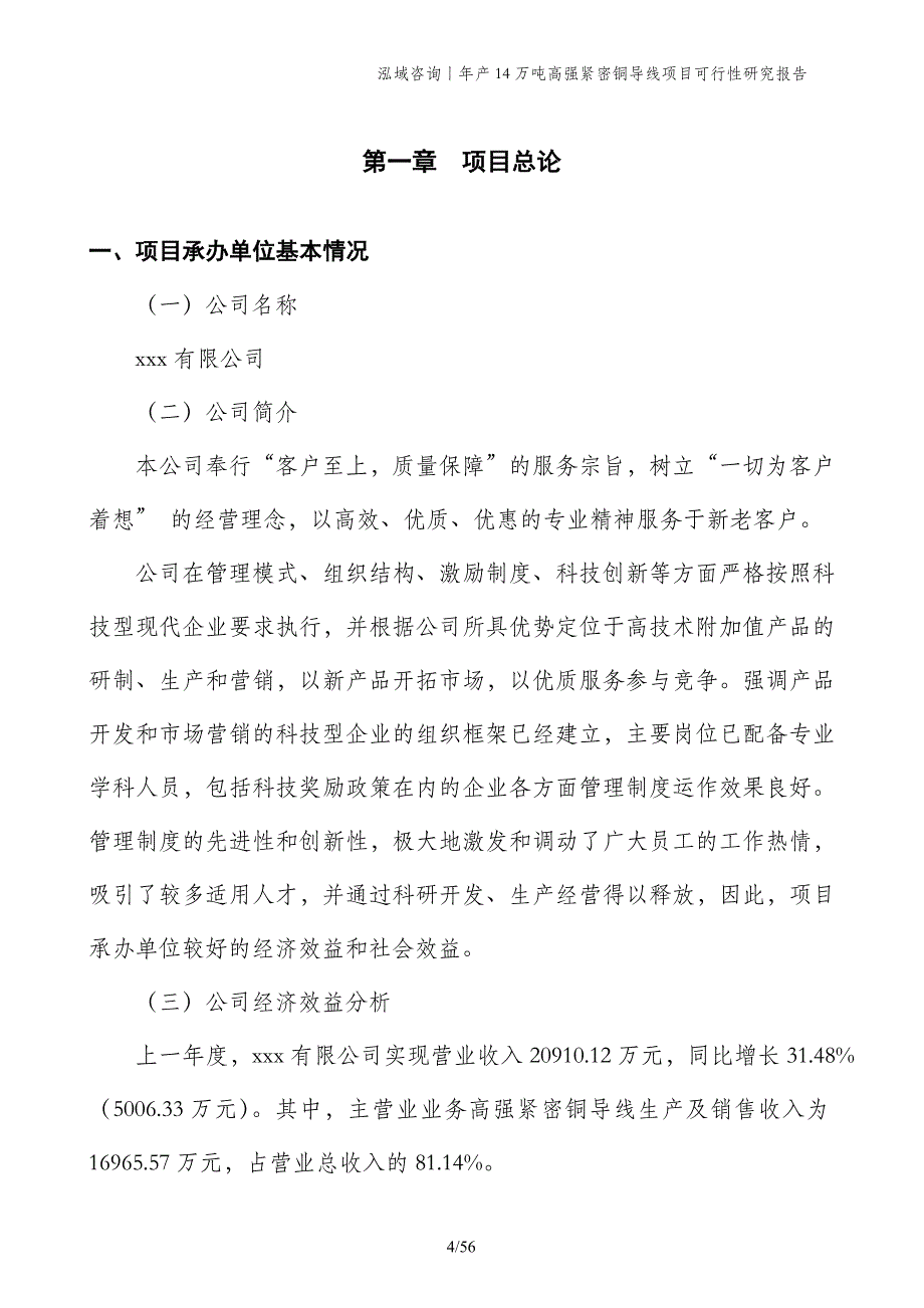 年产14万吨高强紧密铜导线项目可行性研究报告_第4页