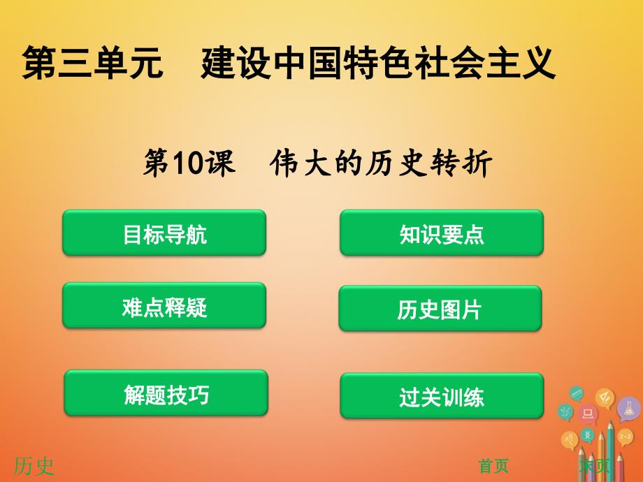 八年级历史下册 第3单元 建设中国特色社会主义 第10课 伟大的历史转折课件 北师大版_第1页