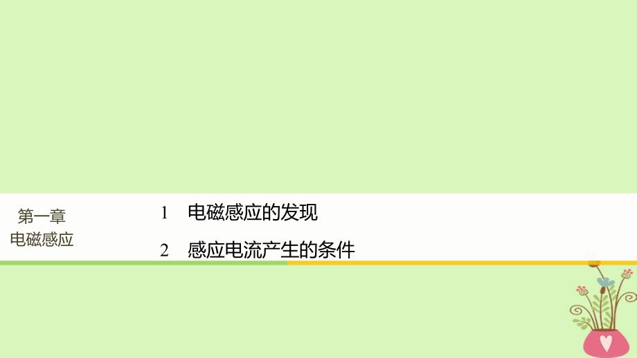 高中物理第1章电磁感应1电磁感应的发现2感应电流产生的条件同步备课课件教科版选修3_2_第1页