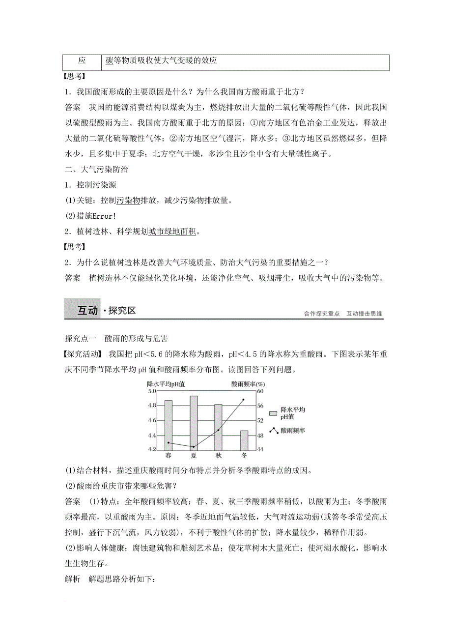 高中地理 第四章 环境污染及其防治 第二节 大气污染及其防治同步备课教学案 湘教版选修_第2页