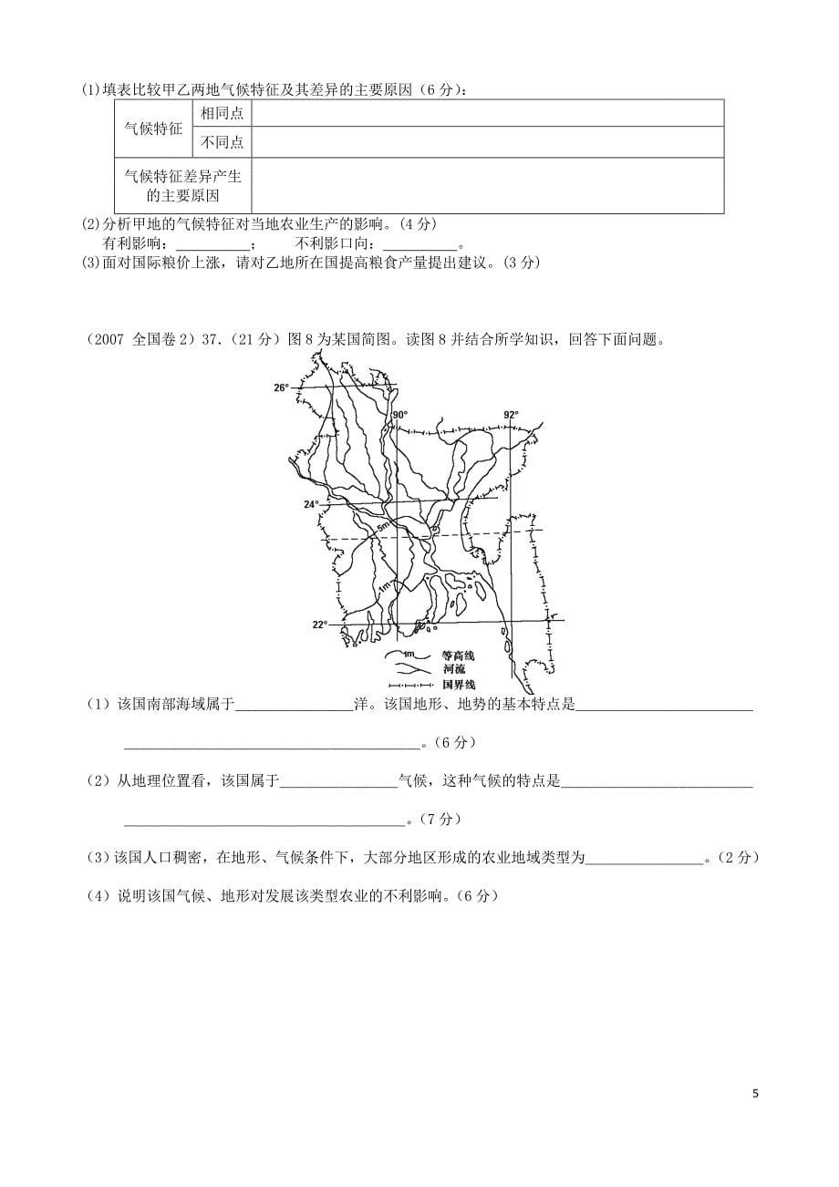 历年高考真题之   南亚  高清_第5页