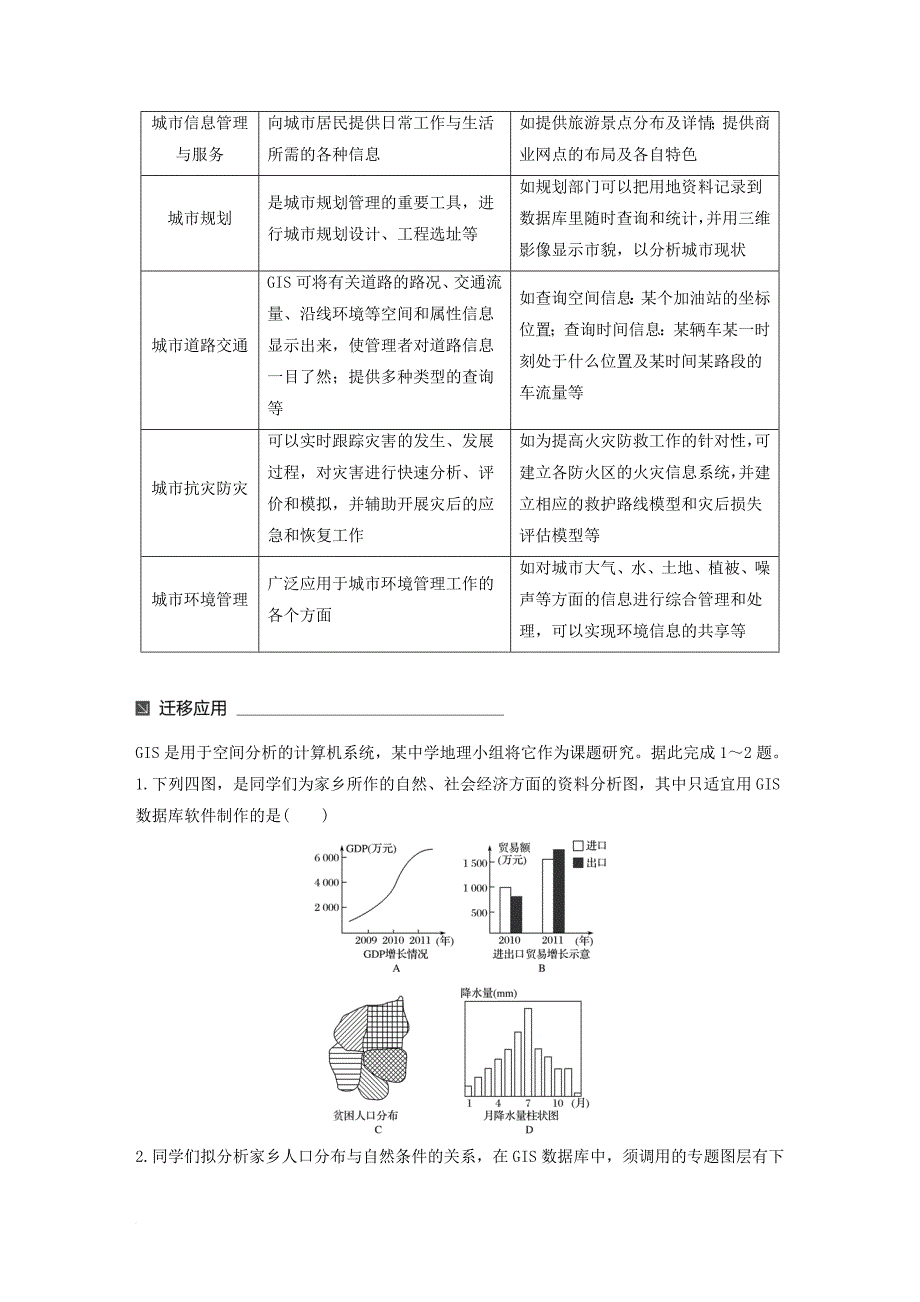 高中地理 第三章 地理信息技术应用 第一节 地理信息系统及其应用同步备课教学案 湘教版必修_第4页