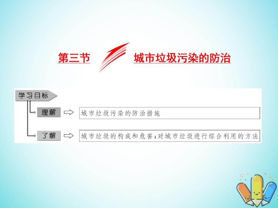 高中地理 第三单元 环境污染与防治 第三节 城市垃圾污染的防治课件 鲁教版选修_第1页