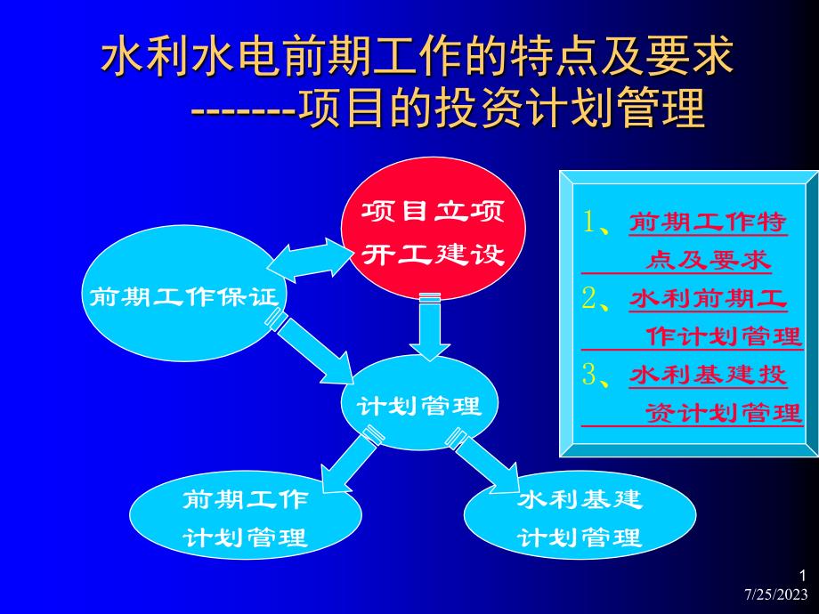 水利建设前期与基建项目计划管理介绍_第1页