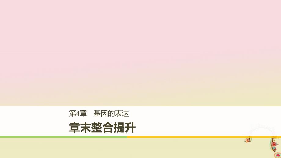 高中生物第四章基因的表达章末整合提升课件新人教版必修2_第1页