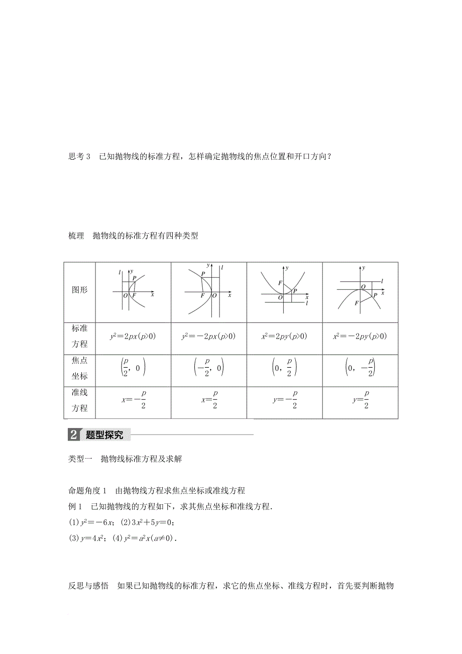 高中数学第二单元圆锥曲线与方程2_3_1抛物线及其标准方程教学案新人教b版选修1_1_第2页