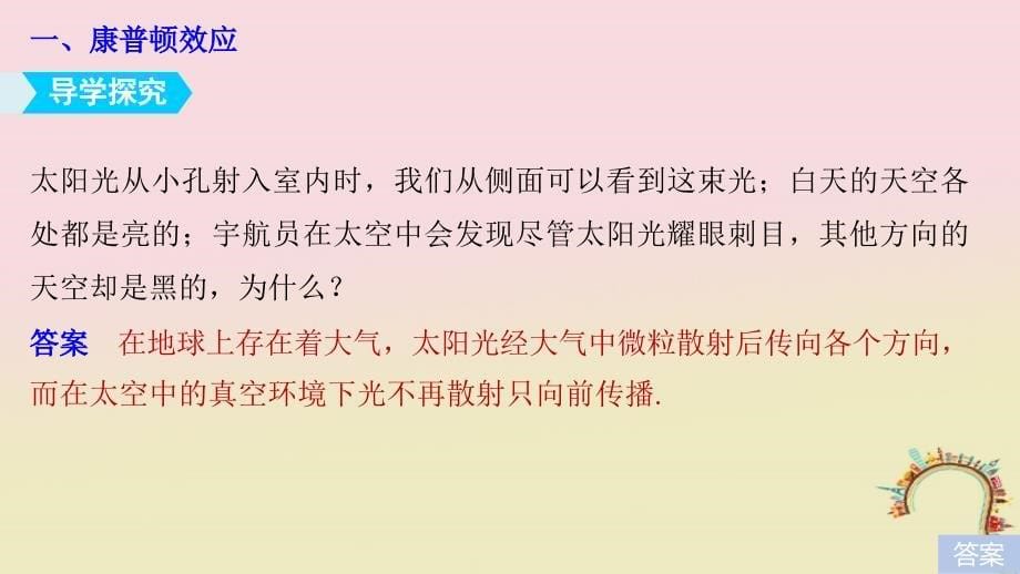 高中物理 第二章 波粒二象性 第三节 康普顿效应及其解释 第四节 光的波粒二象性同步备课课件 粤教版选修_第5页