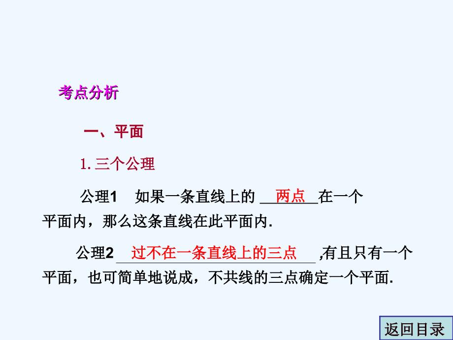 2011年高考数学一轮精品复习课件：第7章《立体几何》——空间点、平面、直线之间的位置关系_第2页