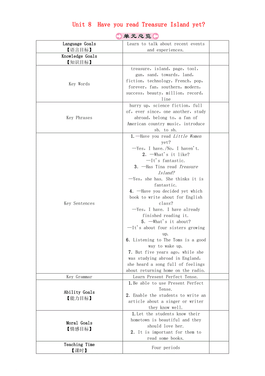 八年级英语下册 unit 8 have you read treasure island yet（第1课时）section a（1a2d）教案 （新版）人教新目标版_第1页