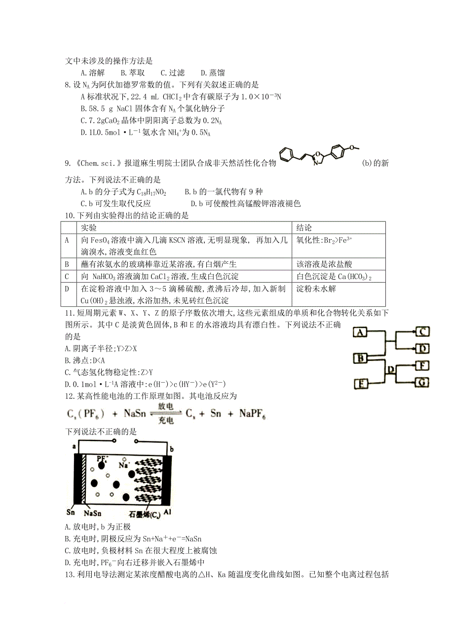 高三理综下学期第一次质量检查（3月）试题_第2页