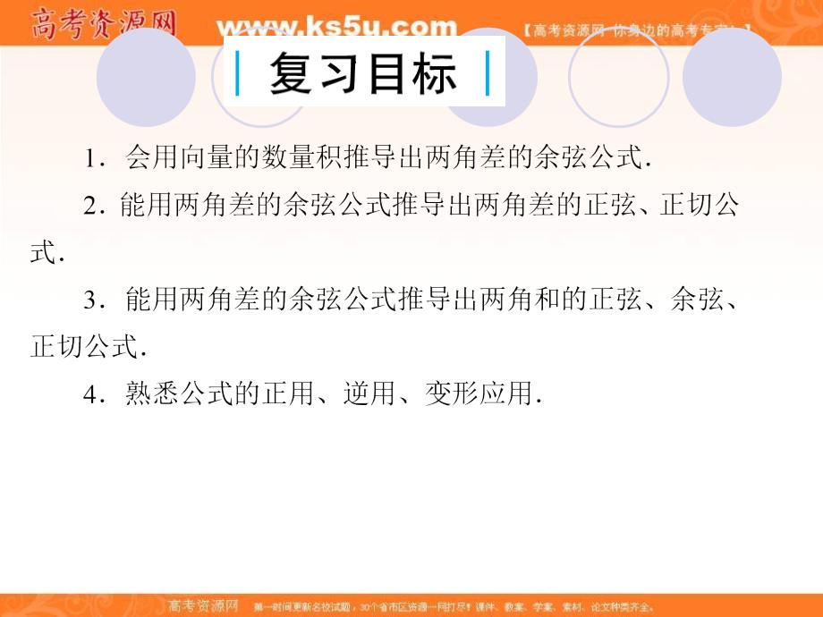 2019届高三上学期数学总复习课件：第四单元  三角函数与解三角形  第23讲  两角和与差的三角函数_第2页