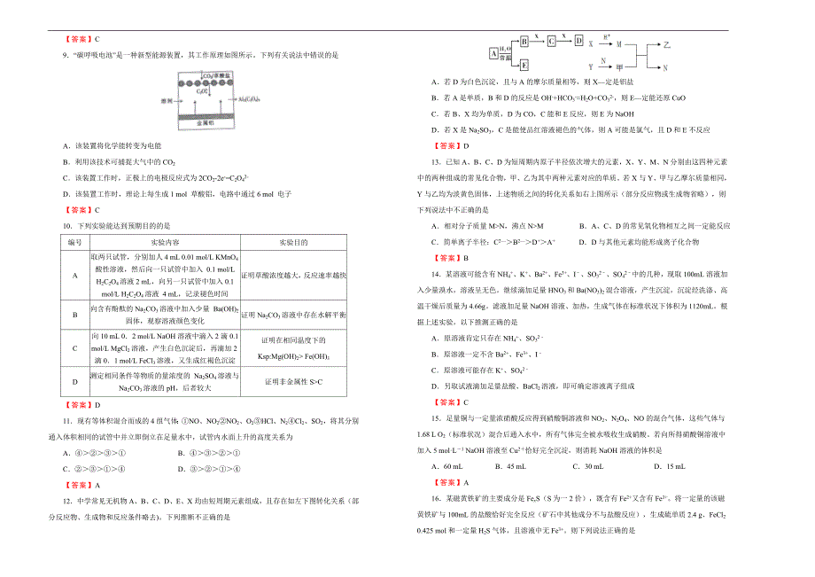 2018届高三某平台10月内部特供卷 化学（五）教师版_第2页