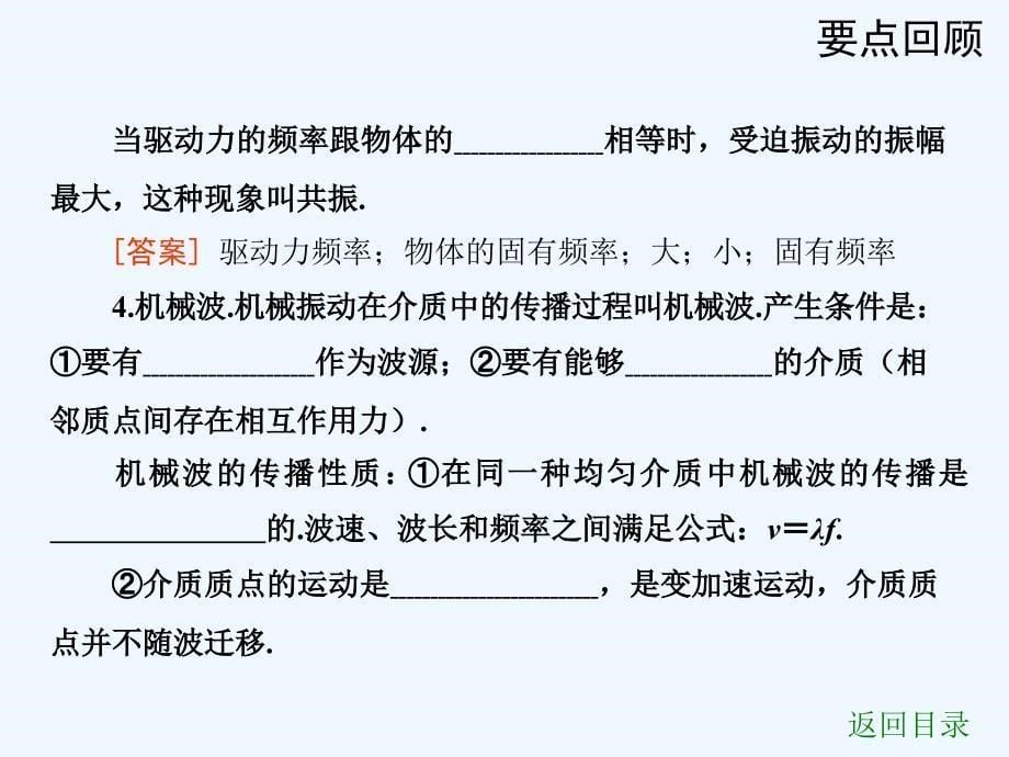 【物理】2009高考专题冲刺训练配套课件九+机械振动和机械波_第5页