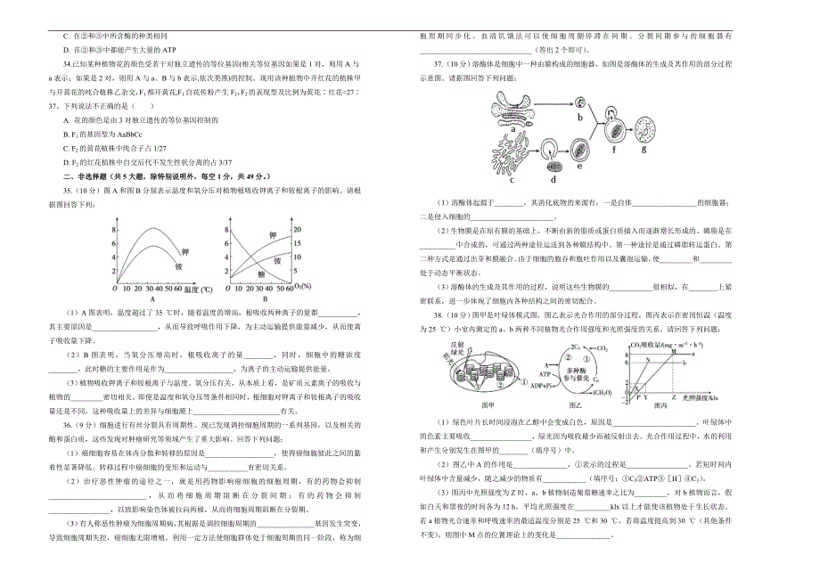 2019届高三某平台11月内部特供卷 生物（四）学生版_第4页