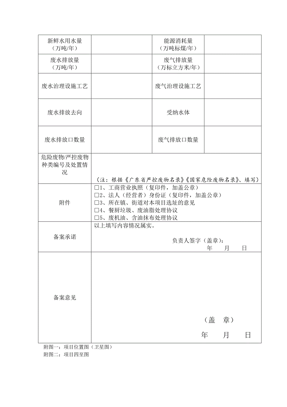 项目环保备案登记表(空表)_第2页