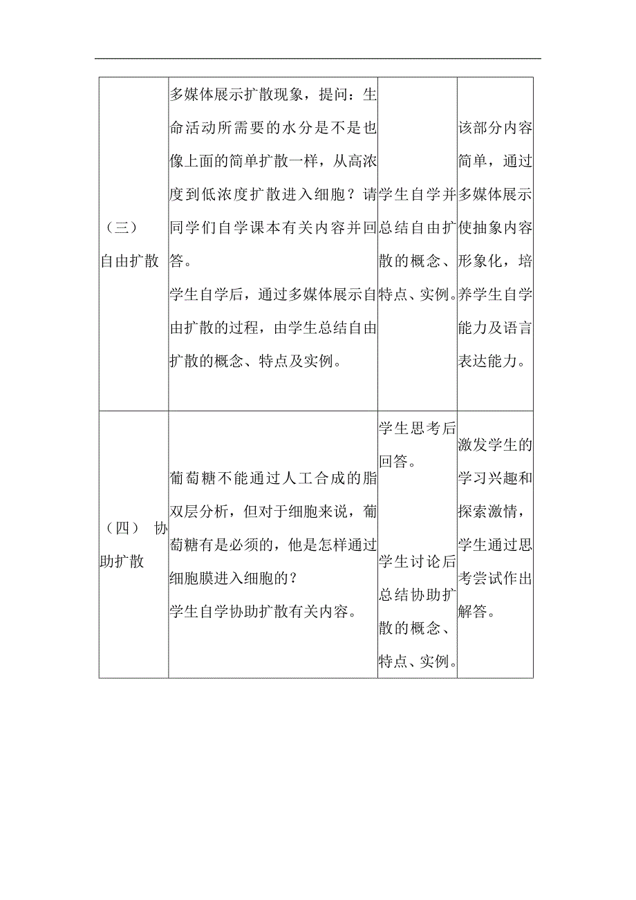 2018-2019学年高一生物新人教版必修一教案：4.3 物质跨膜运输的方式1_第3页