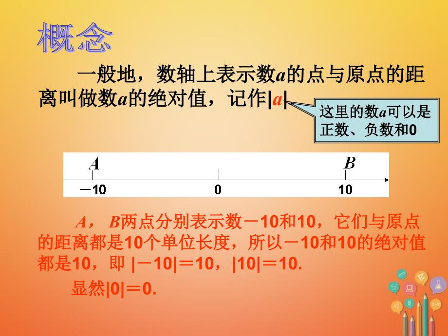 七年级数学上册 1_2 有理数 1_2_4 绝对值（1）课件 （新版）新人教版_第4页