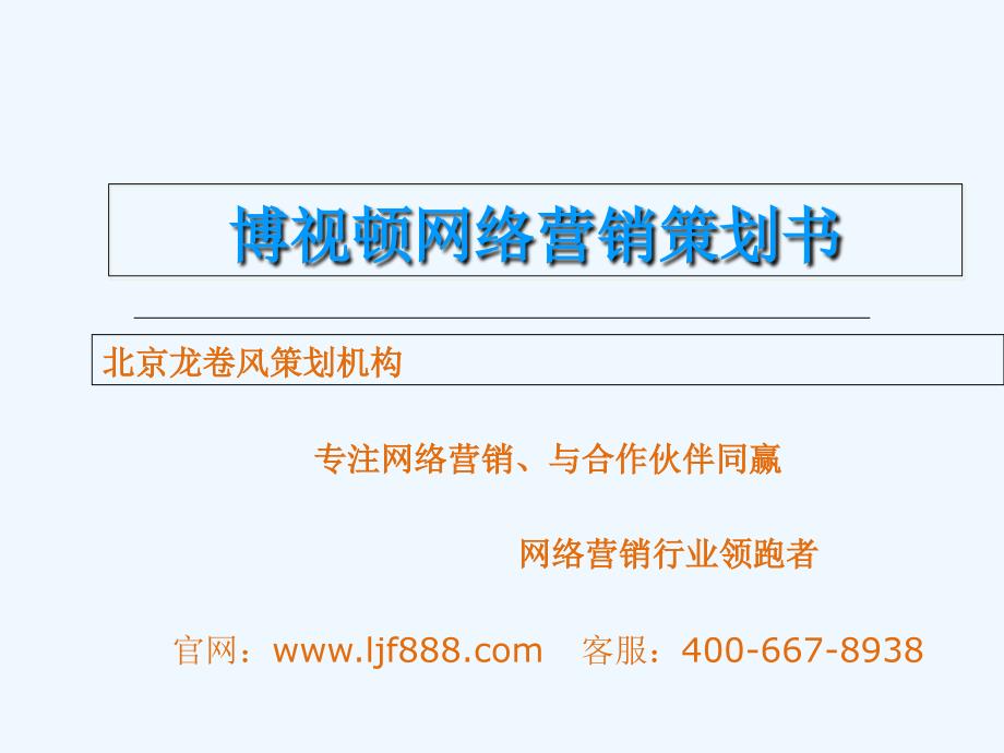 北京策划公司网络营销策划书_第1页