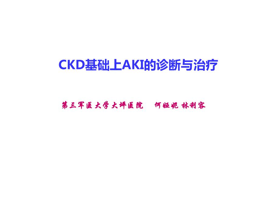 何娅妮ckd基础上aki诊断治疗