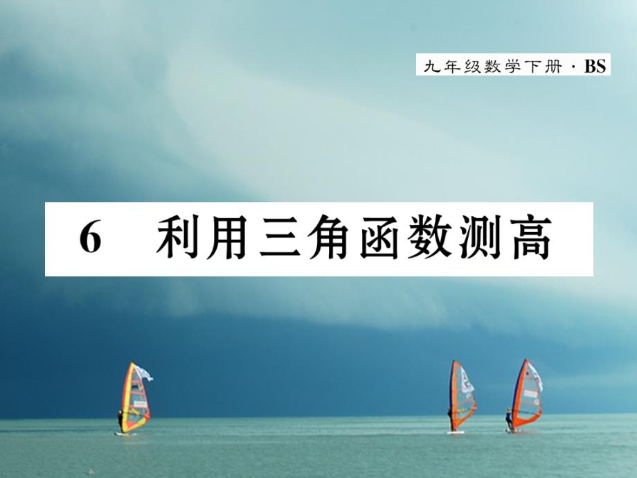 九年级数学下册 第1章 直角三角形的边角关系 6 利用三角函数测高作业课件 （新版）北师大版_第1页