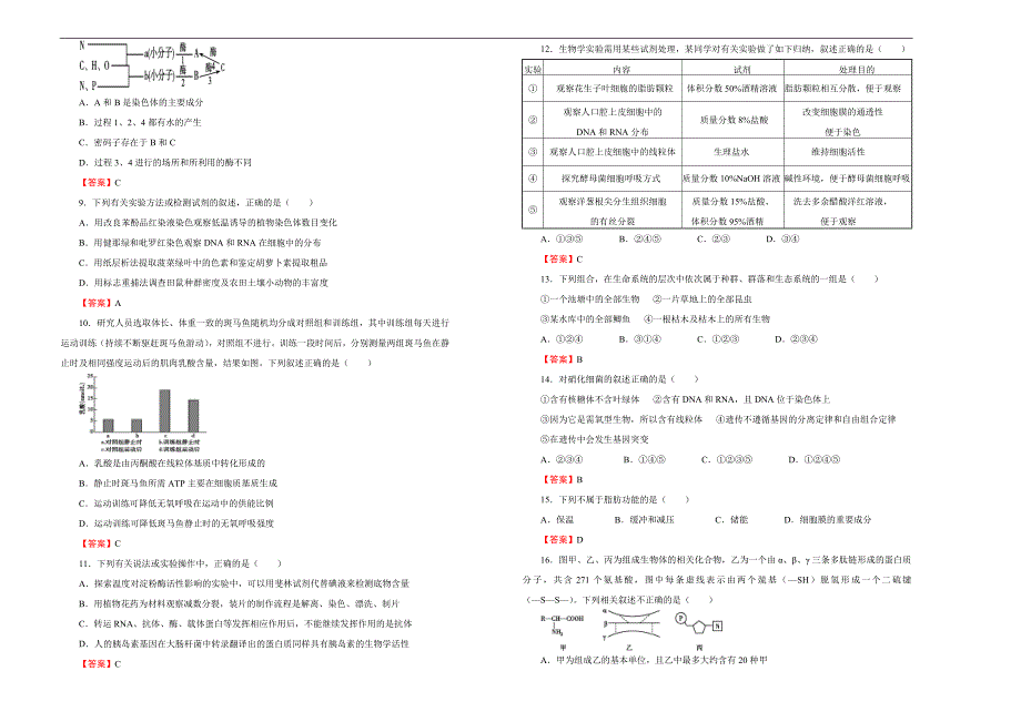 2018届高三某平台6月内部特供卷 生物（二）教师版_第2页