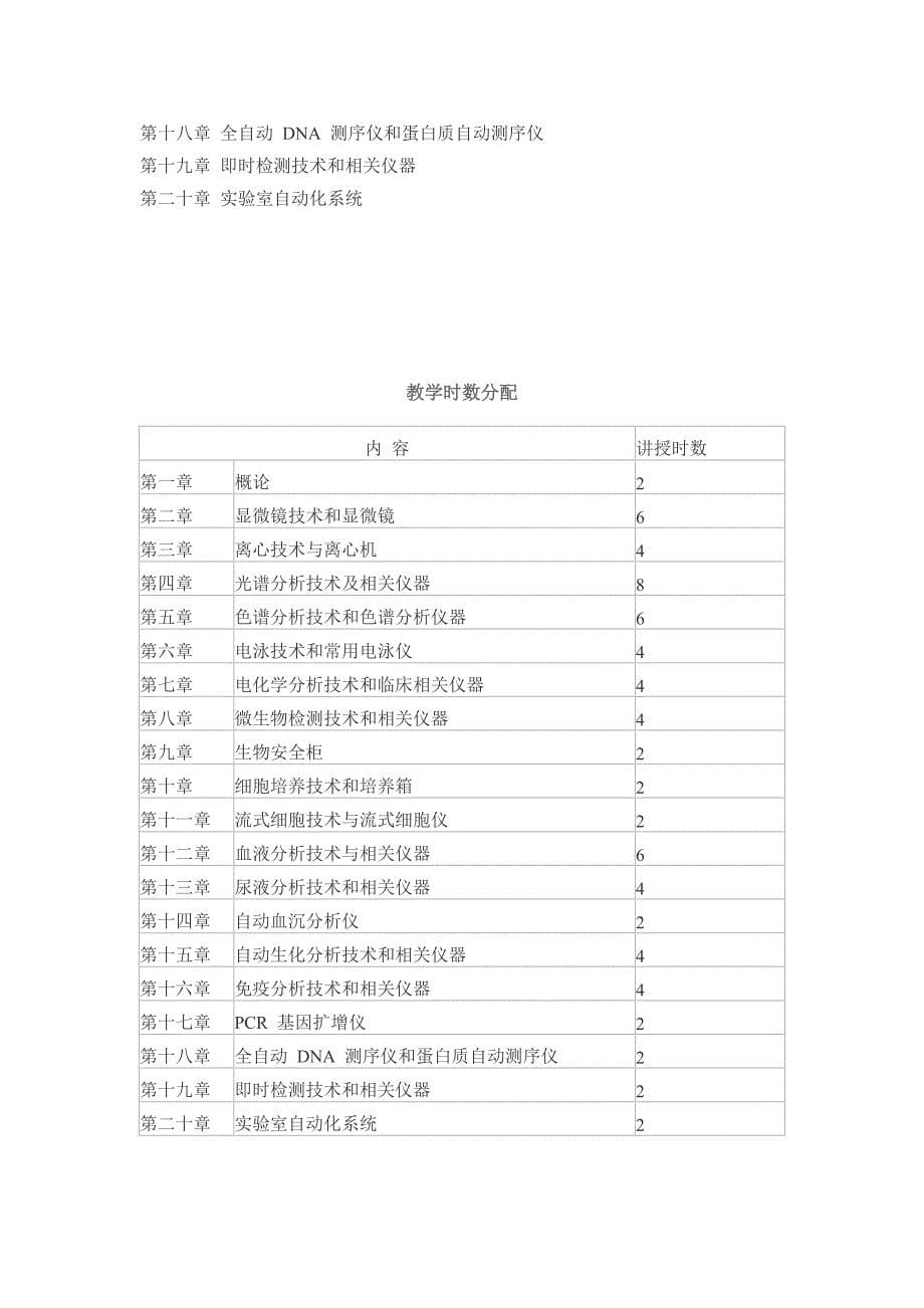 理论课教学大纲临床检验仪器学_第5页