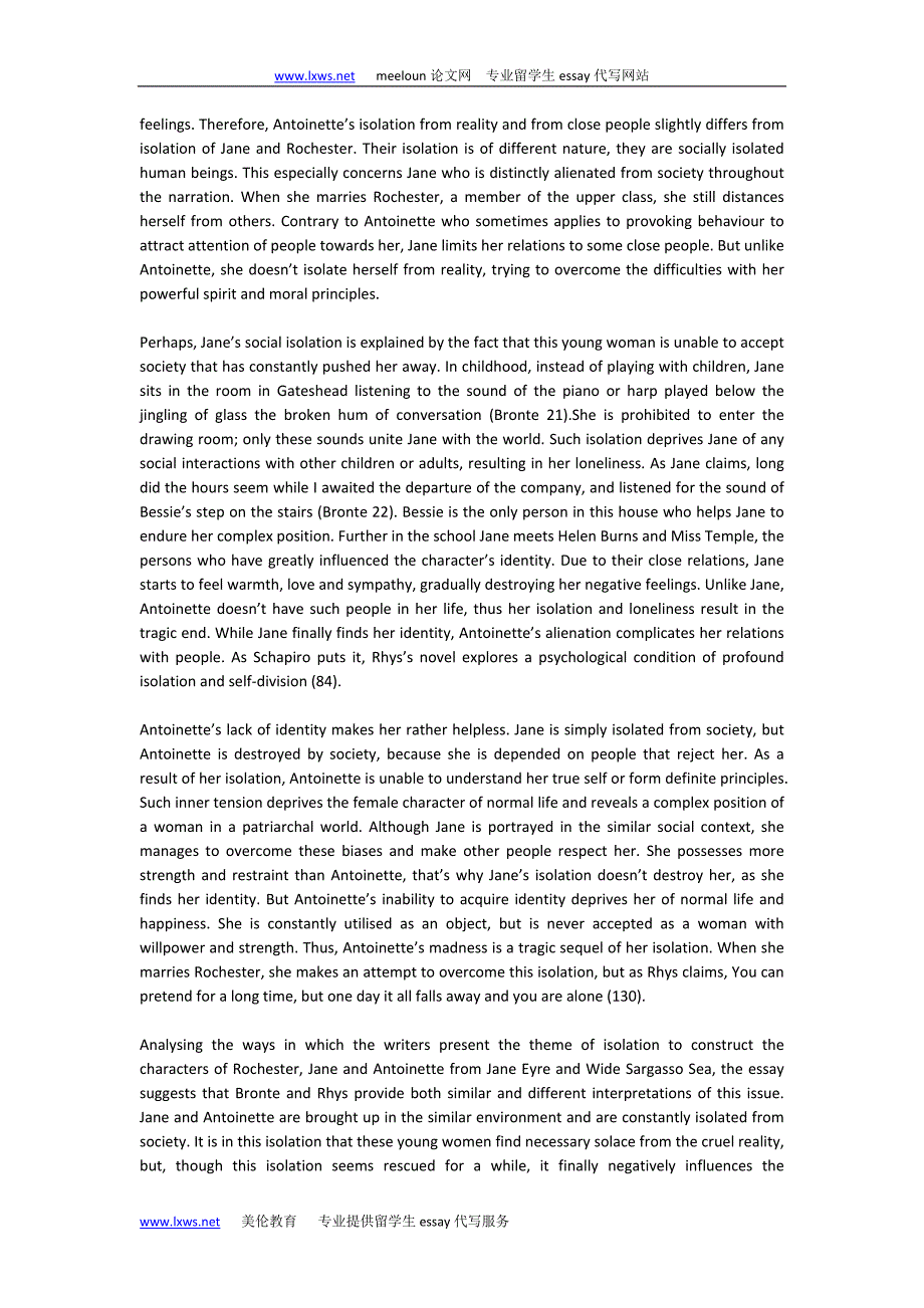 Essay写作-Theme of Isolation in Jane Eyre_第3页