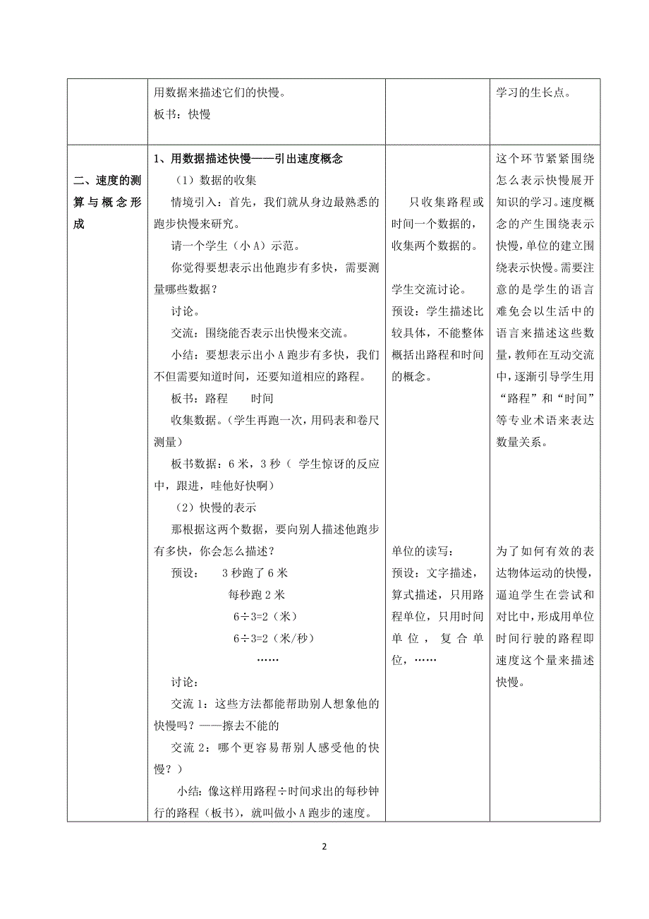 小学数学《速度、时间与路程》教案_第2页