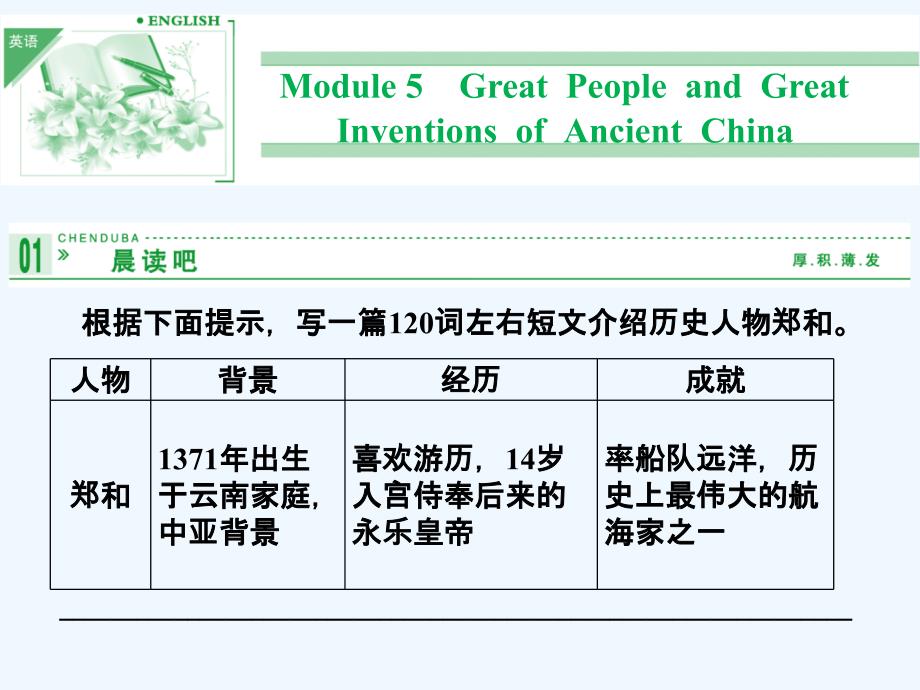 【外研版必修3】2014高考英语一轮复习配套课件：_module_5_great_people_and_great__inventions_of_ancient_china48张ppt_第1页