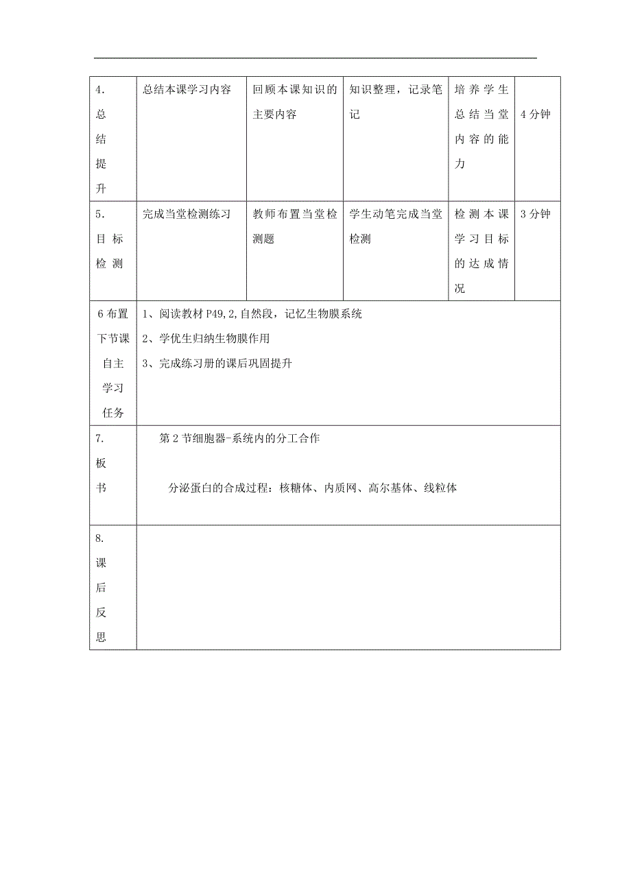 辽宁省大连市高中生物 第三章 细胞的基本结构 3.2 细胞器-系统内的分工合作（二）教案 新人教版必修1_第2页