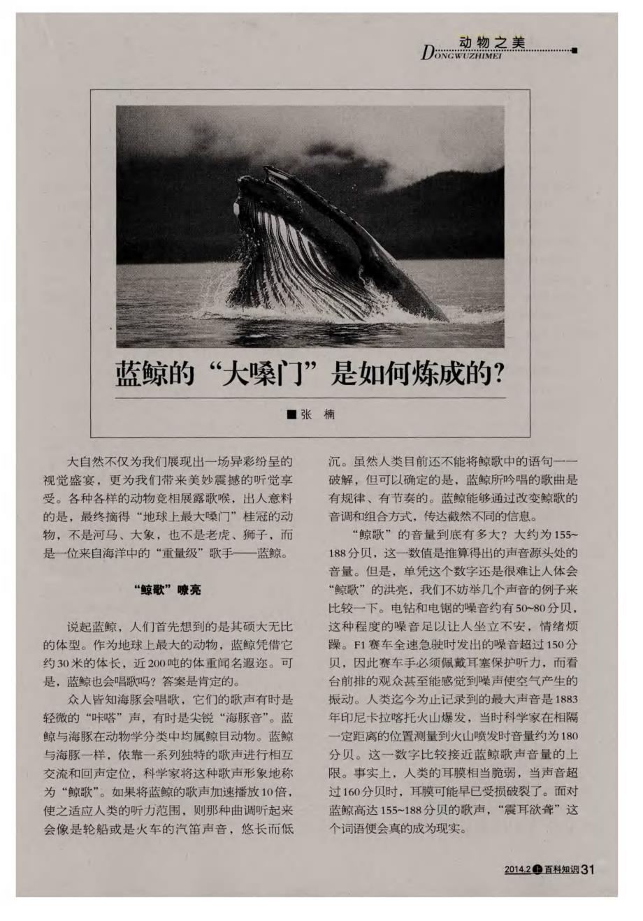 蓝鲸的“大嗓门”是如何炼成的？ (论文)_第1页
