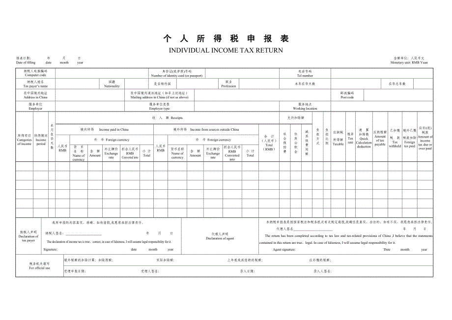 个人所得税申报表_第1页