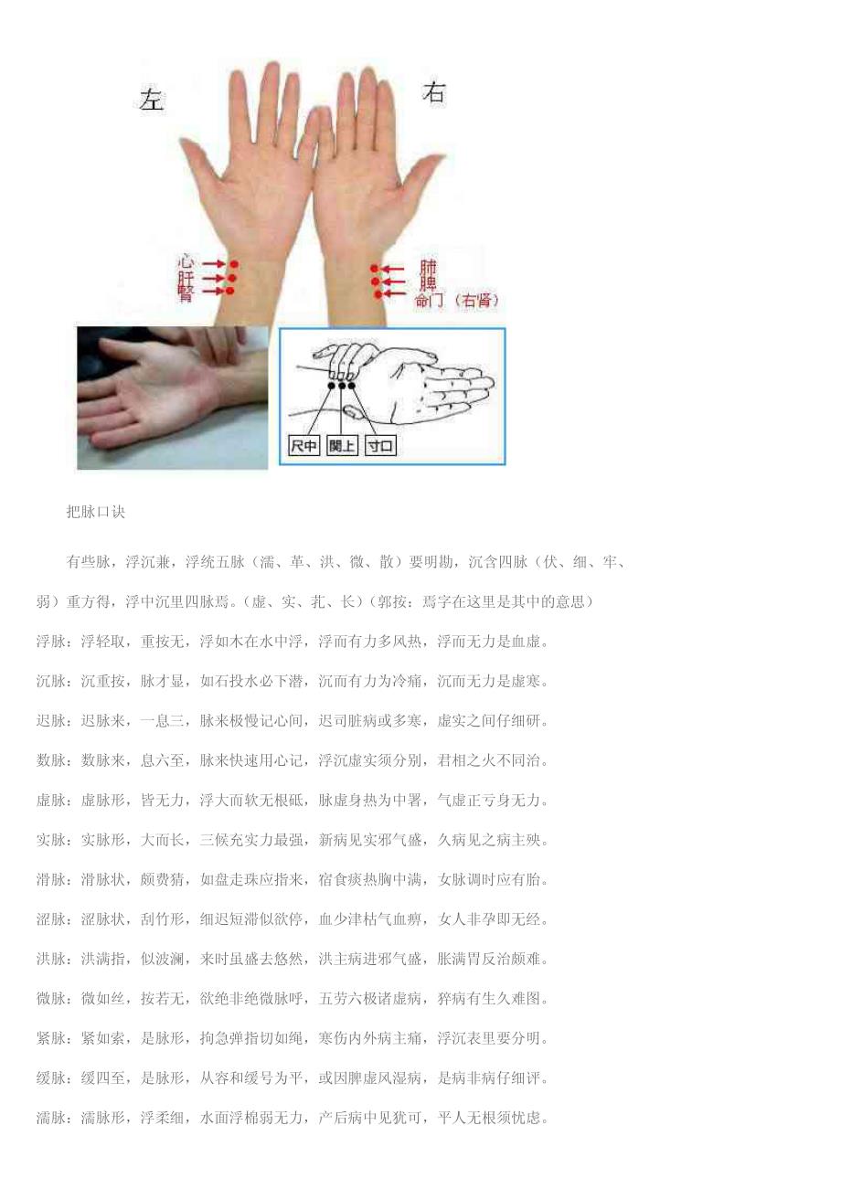 中医把脉方法精心收集的把脉口诀_第2页