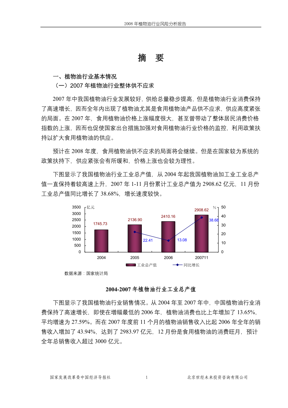 2014年植物油行业风险分析报告_第1页